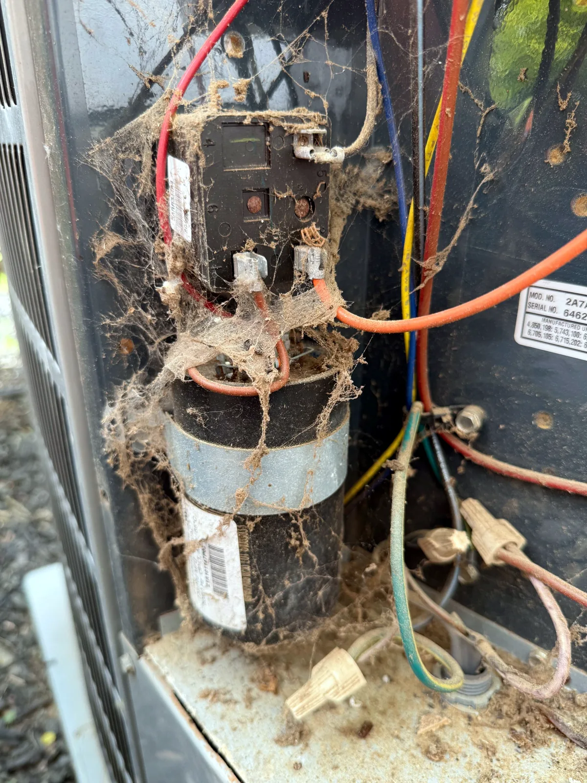 Before: worn capacitor and contactor