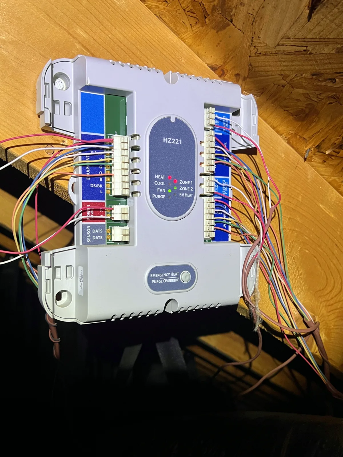 Honeywell HZ221 zone panel, neat wiring
