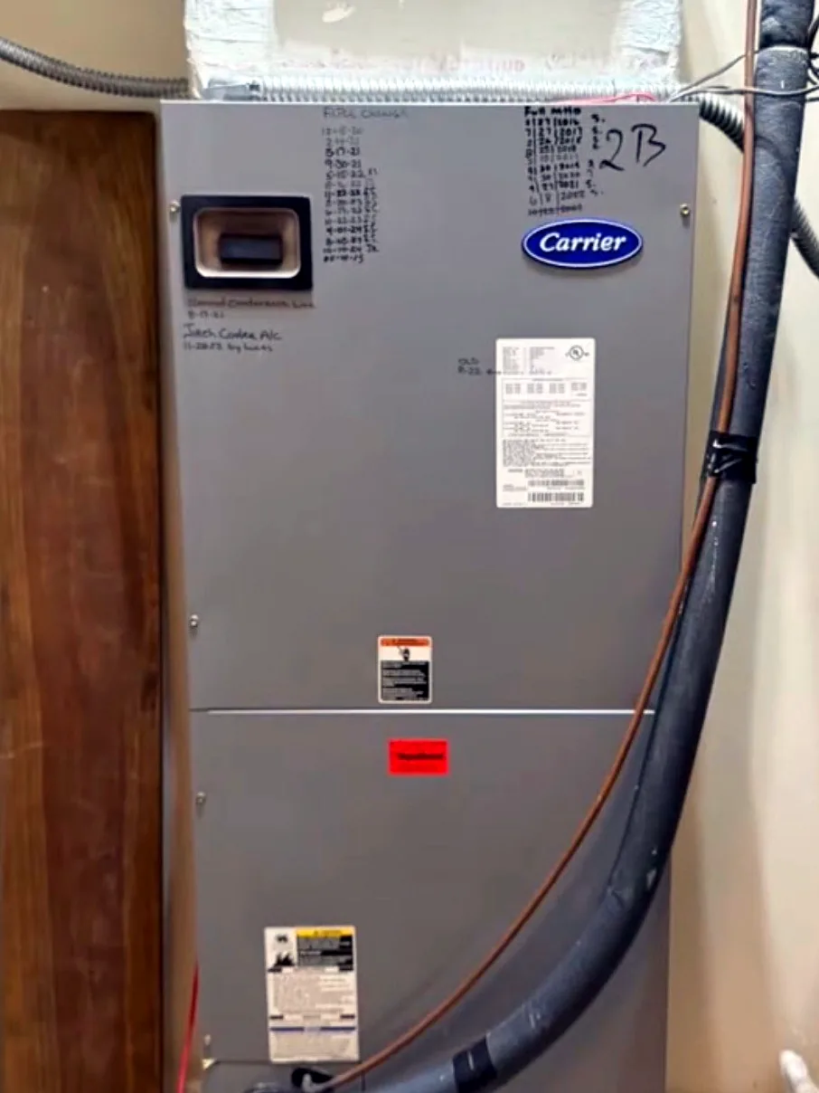 Carrier air handler with a clean line set
