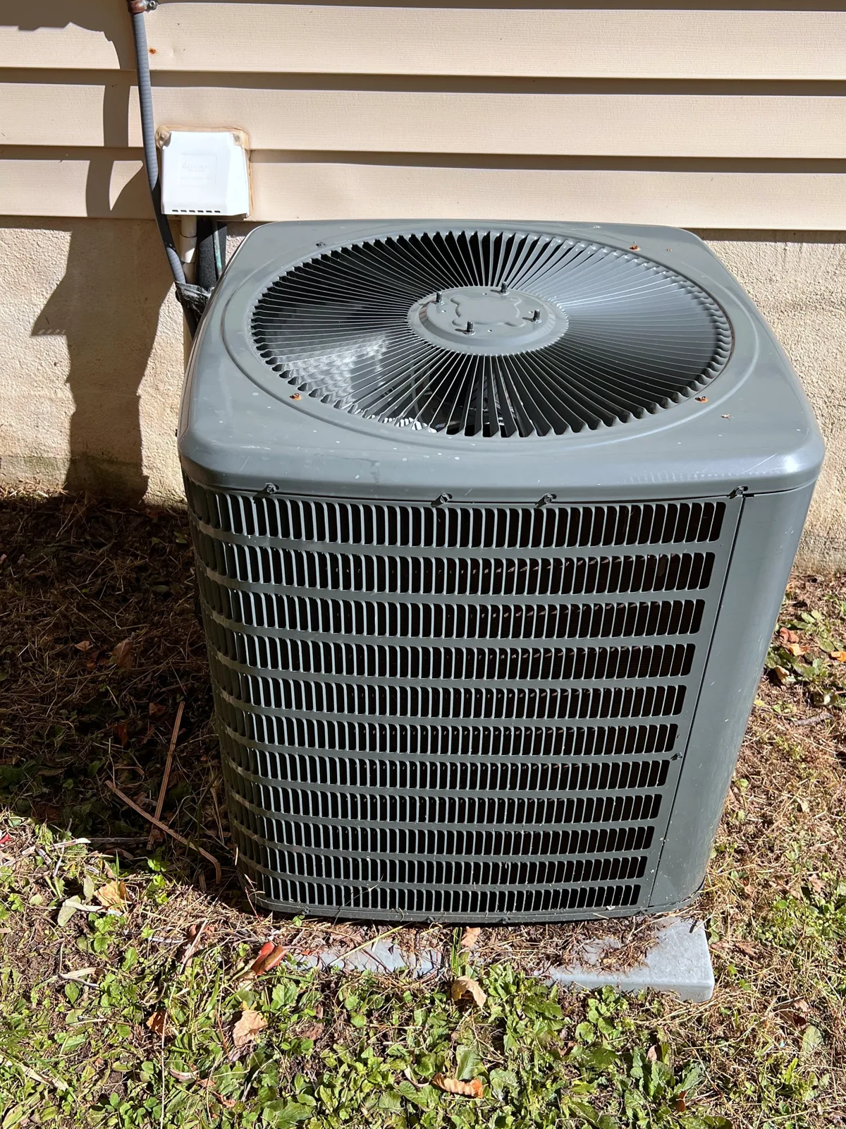 Condenser service on a sunny day