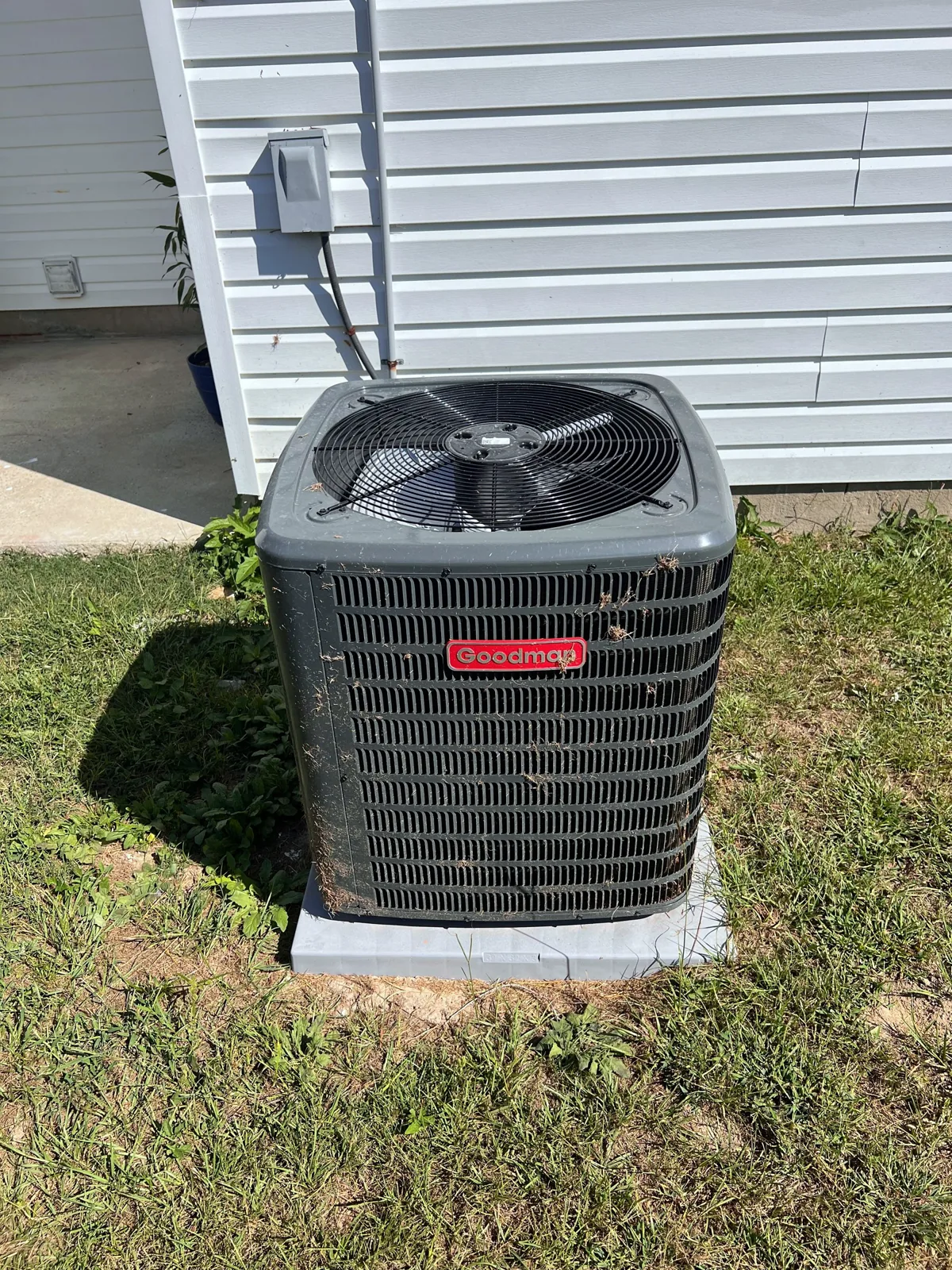 Condenser serviced on a fresh pad, Raleigh area
