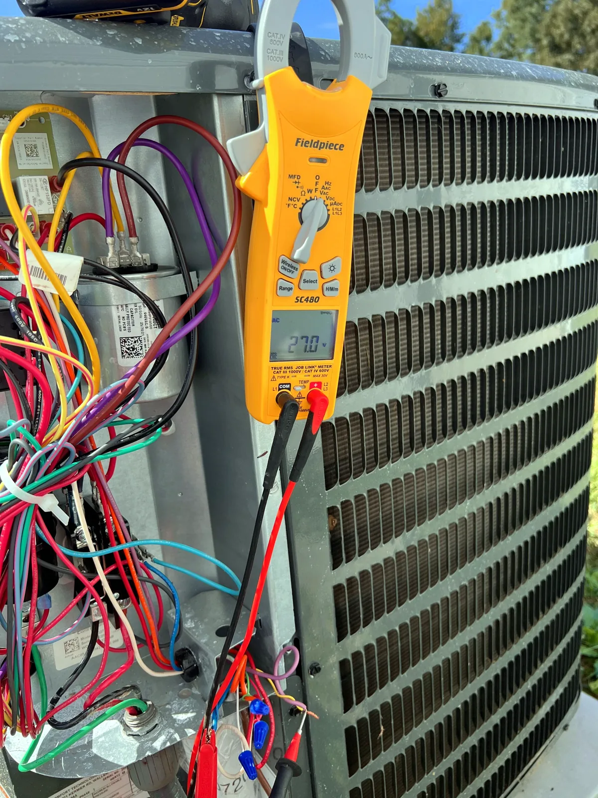 Low voltage check at the condenser